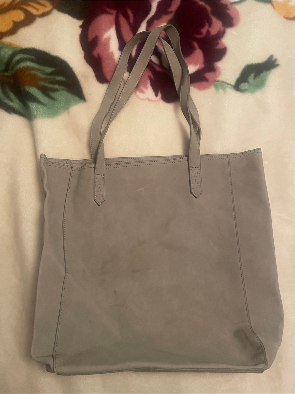 Old Navy Classic Grey Synthetic Leather Tote Bag